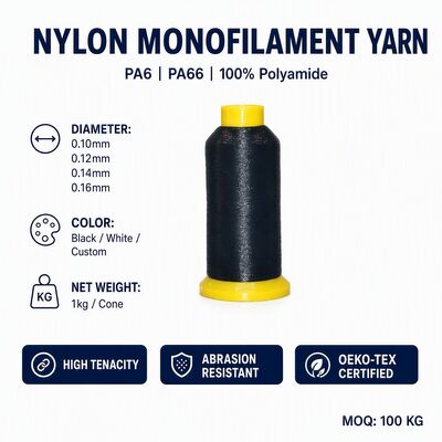 60D 80D 100D 0.10MM 0.12MM 0.14MM Monofilament Yarn Nylon Polyester PP PE cho dệt webbing thêu nhà máy bán buôn