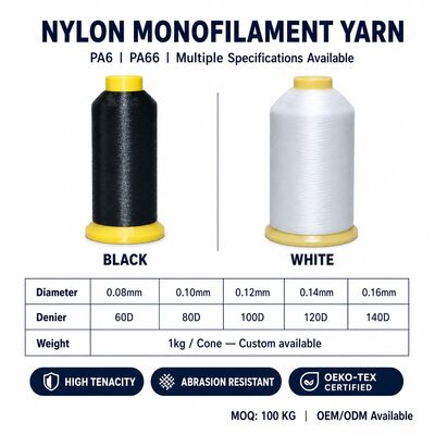 60D 80D 100D 0.10MM 0.12MM 0.14MM Monofilament Yarn Nylon Polyester PP PE cho dệt webbing thêu nhà máy bán buôn